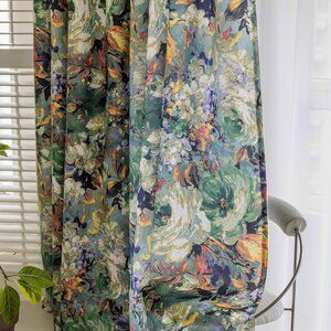 Flowers Curtains – 2 Panels, 54"x84", Vintage Rose Floral Embroidered,